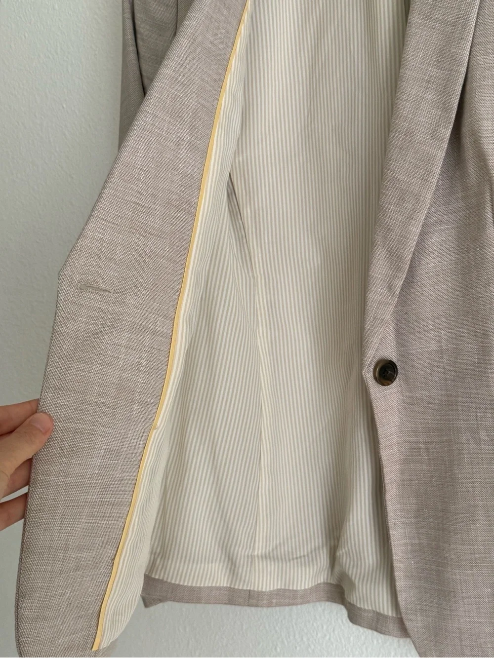 J. Crew linen Light Beige Single-Button Women's Blazer